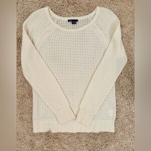 Vince Cashmere Blend Quilted Raglan Sweater Ivory Off White Size Medium